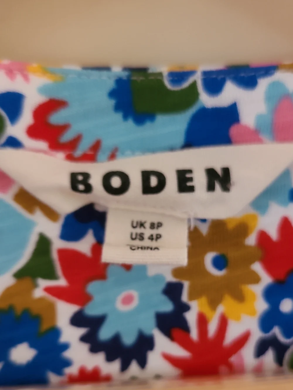 Boden Sofia Trim Jersey Midi Dress Floral Pink Multicolor Belred Waist Pockets - Picture 5 of 16